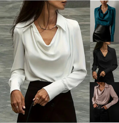 Women's Blouses Trend 2025 Spring Autumn Long Sleeve White Shirts and Elegant Simple Shirt Casual Tops New in Female Clothing