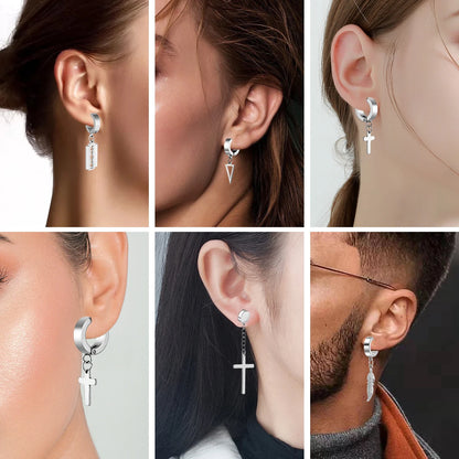 1Pair Fashion Cross Fake Earrings