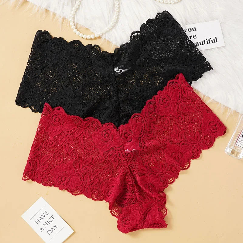 1pc Sexy Lace Transparent Panties Women Briefs Low Waist Soft Lingerie Comfortable Female Underwear Girls Intimates Panties