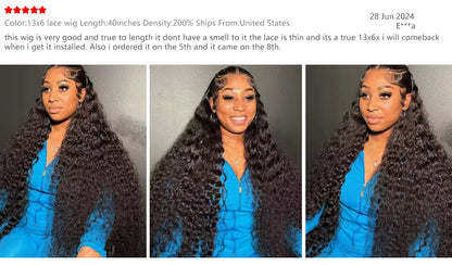 40 50 Inch Deep Wave 13x6 13x4 Lace Front Human Hair Wig 200% Remy Curl 360 Full Lace Frontal Wig Human Hair For Black Women