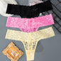 3PCS Lace Floral Women Panties Low Waist Breathable Briefs Female Thong Underwear M-2XL Solid Sexy G-String Transparent Panty