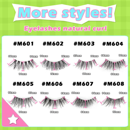 3/7/10 pairs Half Eye Lashes Natural