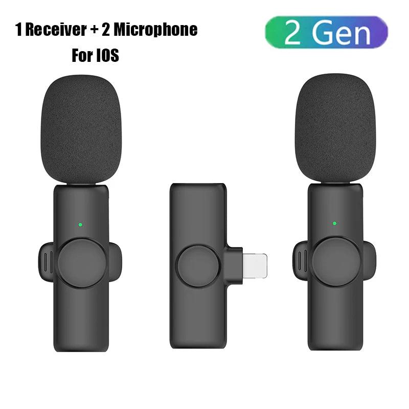 K11 Professional Wireless Lavalier Microphone for iPhone iPad Laptop Android Live Gaming Video Recording Interview Business Mic