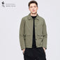 Dance with Wolf Polo Collar Jacket Men's Wear 2025 Spring New Arrival Solid Color Commute Anti-Wrinkle Windproof Casual Men's Coat