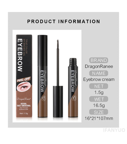 1Pcs Peel Off Eye Makeup Permanent Eye Brow Tattoo Tint Brown Long-lasting Waterproof Dye Eyebrow Gel Cream Make Up Cosmetics