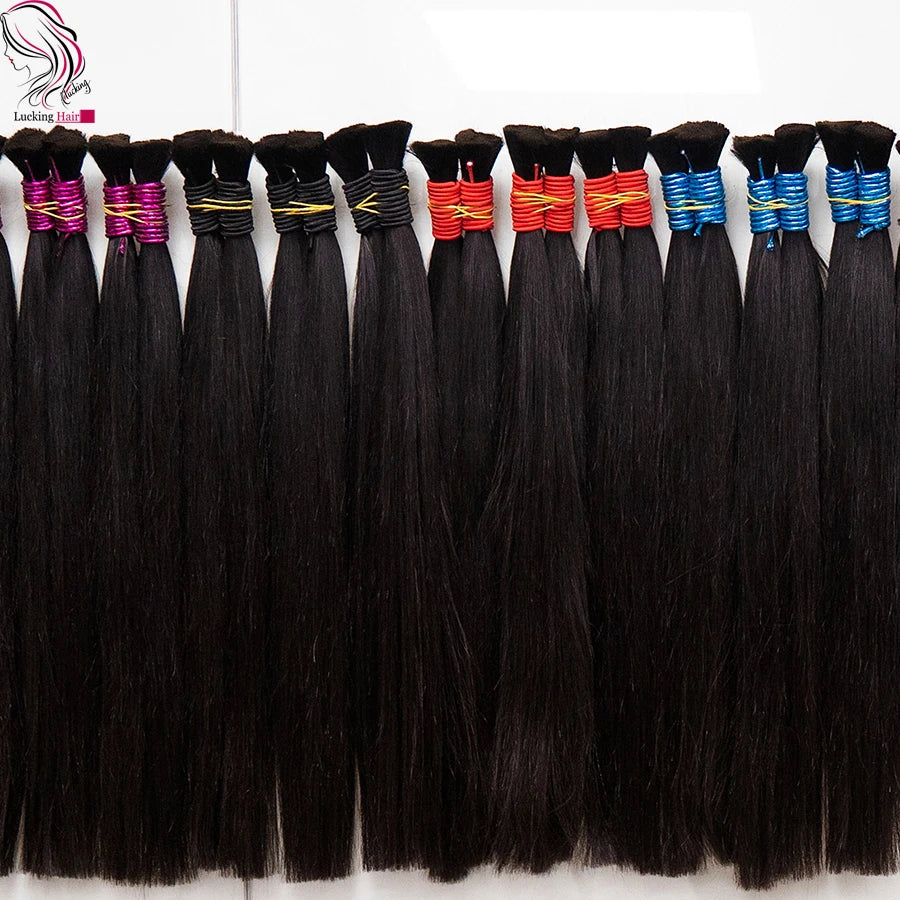 Wholesale Human Meches Bundles Human Hair Straight Extensions Cheveux Natural Human Hair Bulk For Mega Her 300 Grams 70cm