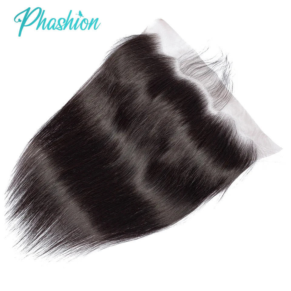 Phashion 13X4 Lace Frontal Straight 4x4 5X5 Closure Only Body Wave Pre Plucked Swiss HD Transparent 100% Remy Human Hair On Sale