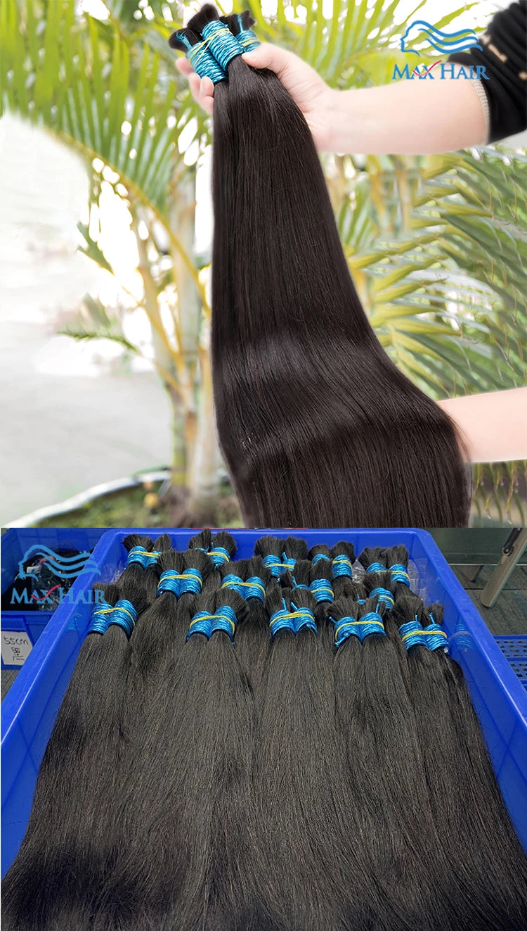 Wholesale Human Meches Bundles Human Hair Straight Extensions Cheveux Natural Human Hair Bulk For Mega Her 300 Grams 70cm