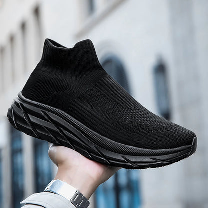 Men's Casual Sneakers Breathable Mesh Socks Shoes Fashion Sport Running Shoes Ankle Boots Slip-on Tennis Loafers For Women