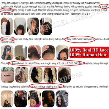 WOW ANGEL HD Lace Frontal Wig 250% 13x6 HD Lace Front Wig Straight Hair Invisible HD Lace Melt Skin HD Lace Front Human Hair Wig