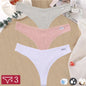 3Pcs/Set Women Sexy Cotton Thongs Solid V-Waist Stripe Lady Panties Breathable G-String Soft Underwear Female Intimates Lingerie