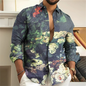 Vintage 2023 Men's Shirt Floral 3D Printing Lapel Long Sleeve Outdoor Streetwear Fashion Dress Designer Casual S-6XL Summer