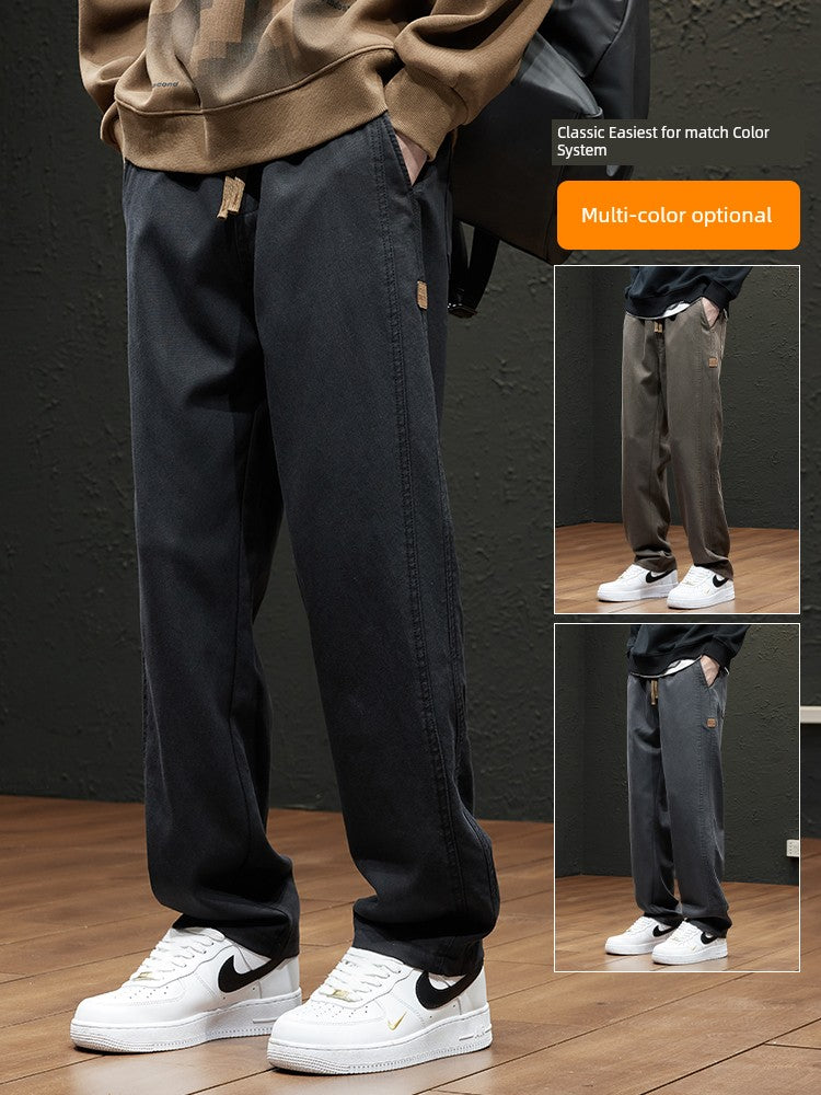 Spring and Autumn Thin Men Loose Straight Casual Pants