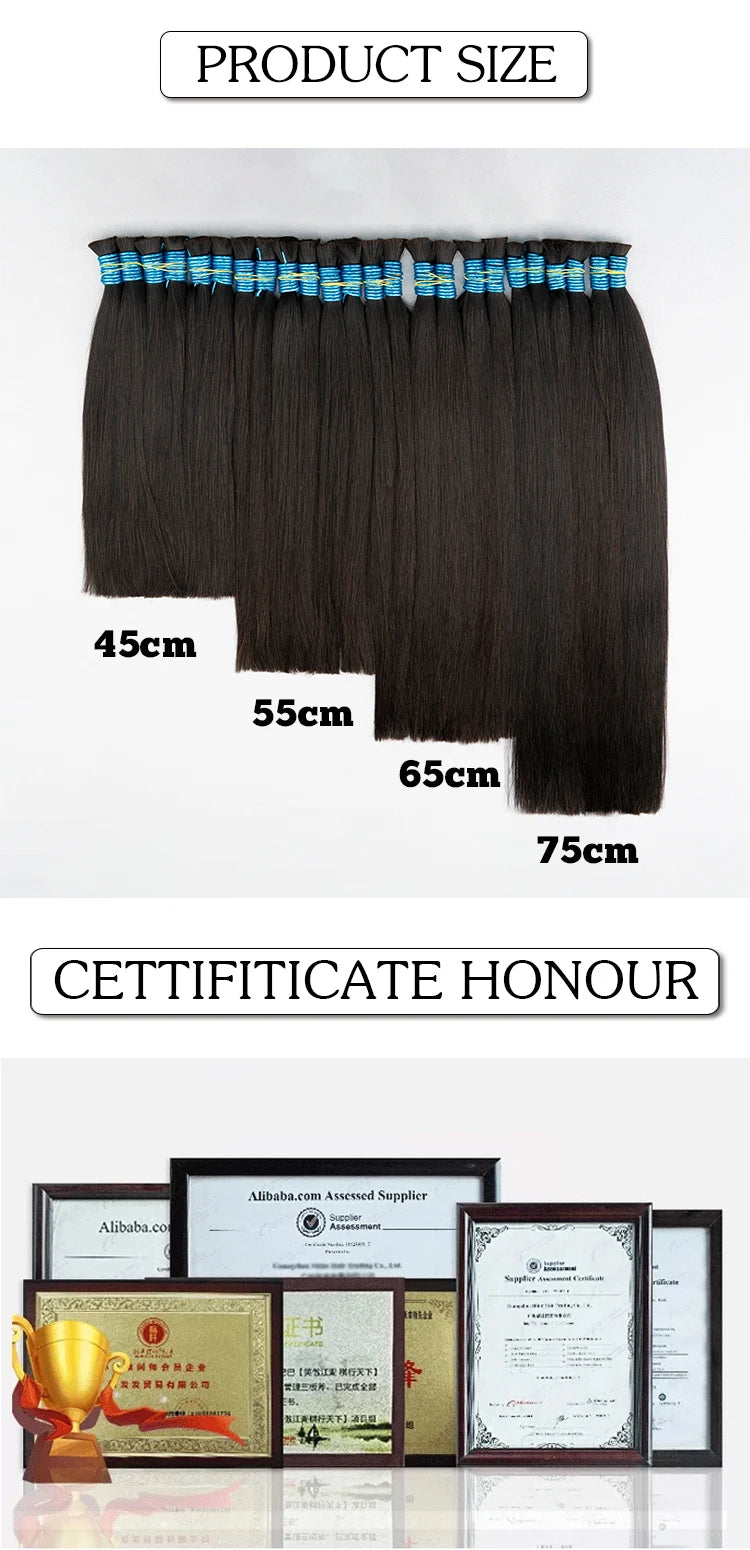 Wholesale Human Meches Bundles Human Hair Straight Extensions Cheveux Natural Human Hair Bulk For Mega Her 300 Grams 70cm