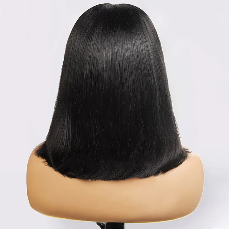 Wear And Go Glueless Straight Bob Wig Lace Front Human Hair Wigs For Women Peruvian Lace Frontal Wig perruques cheveux humains