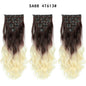 LINWAN Hair 22inch Ombre Hair Long Curly Hair Extension 16 Clips High Tempreture Synthetic Hairpiece Clip In Hair Extensions