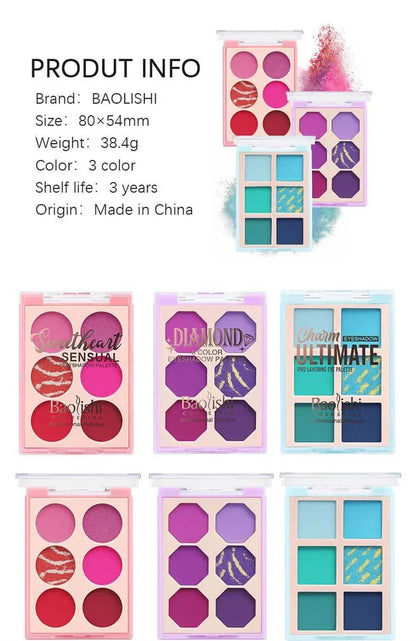 6-Color Eye Shadow 9-Color Pearlescent Matte Glitter Eyeshadow Palette Long Lasting Shimmer Make Up Eyeshadow Beauty Eye Pallete